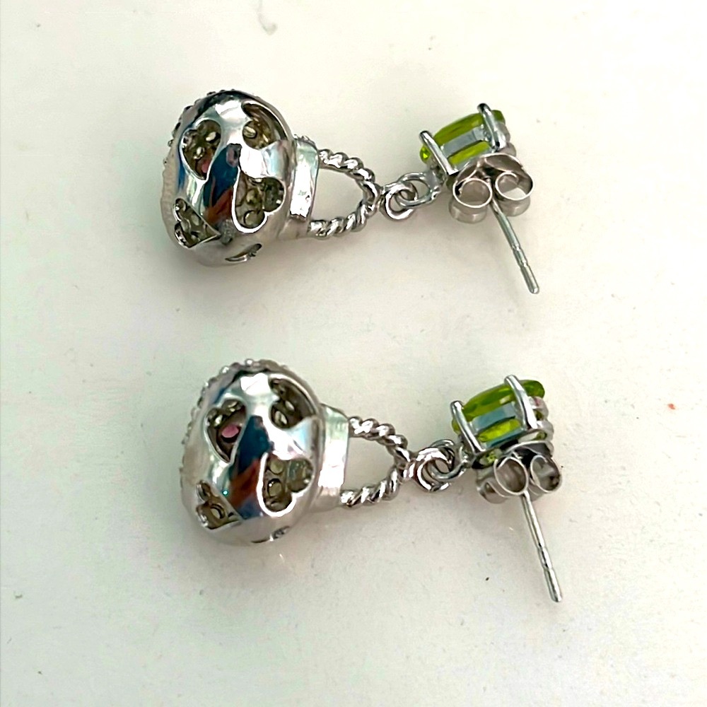 Peridot Garnet 14K Plated Earrings - Picture 3 of 5